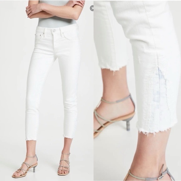 Moussy Denim - Moussy Vintage Mv Burnside Skinny Jeans Ankle Cropped white size 29